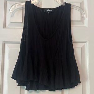 Black top with flowy bottom